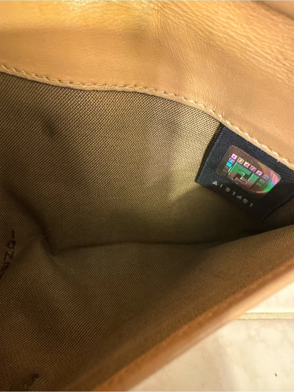 Fendi Tan Brown Zucca Continental Wallet with Gold-Tone FF Plaque